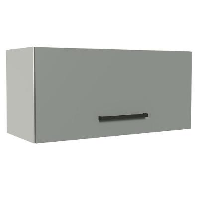 Armário Aéreo de Cozinha Agata 70cm 1 Porta Branco Cinza