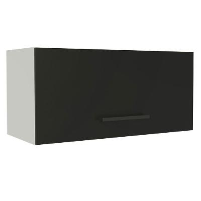 Armário Aéreo de Cozinha Agata 70cm 1 Porta Branco Preto
