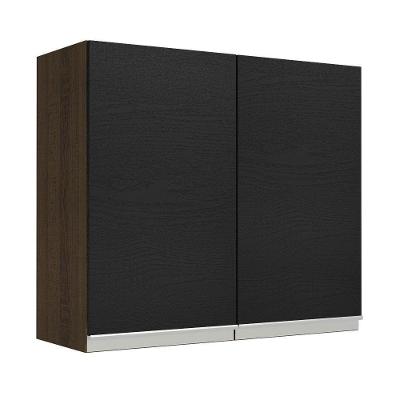 Armário Aéreo 70 Cm 2 Portas Rustic/preto Glamy Madesa Rustic/preto