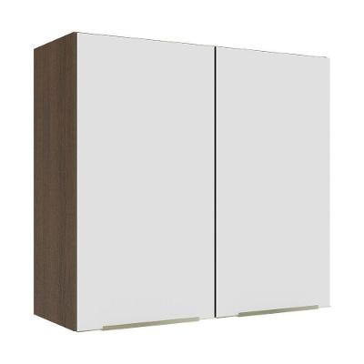 Armário Aéreo 70 Cm 2 Portas Rustic/branco Veludo Lux Madesa Rustic/branco Veludo