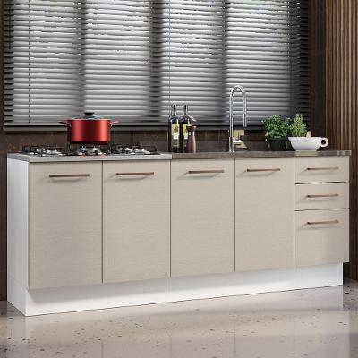 2 Balcões De Cozinha 3 Gavetas 4 Portas (sem Tampo E Pia) Branco/crema Agata Madesa Branco/crema