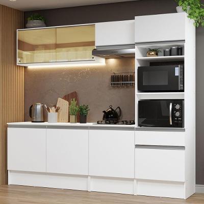 Armário De Cozinha Completa 240cm Branco Diamante 06 Branco