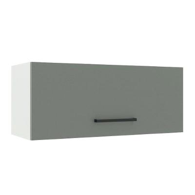 Armário Aéreo Madesa Agata 80 cm 1 Porta Branco e Cinza