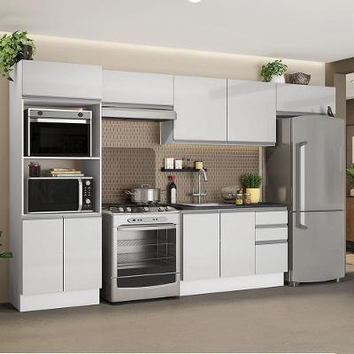 Armário Cozinha Acordes 100% Mdf com Balcão e Portas Branco