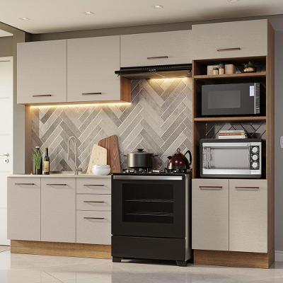 Armário De Cozinha Completa 270cm Rustic/crema Agata Madesa 08 Rustic/crema