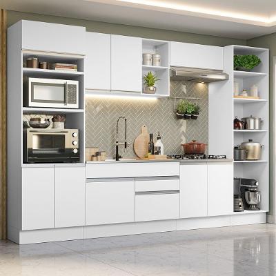 Armário De Cozinha Completa 330cm Branco Glamy 03 Branco