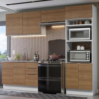 Armário De Cozinha Completa 270cm Branco/rustic Stella Madesa 05 Branco/rustic