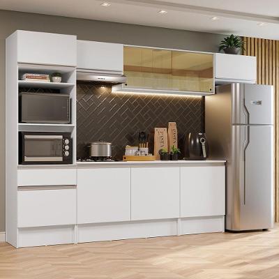 Armário De Cozinha Completa 300cm Branco Diamante 02 Branco