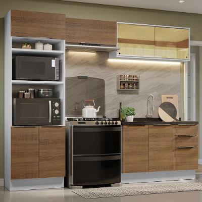 Armário De Cozinha Completa 270cm Branco/rustic Stella Madesa 06 Branco/rustic