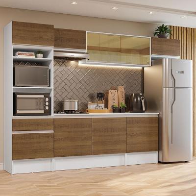 Armário De Cozinha Completa 300cm Branco Diamante