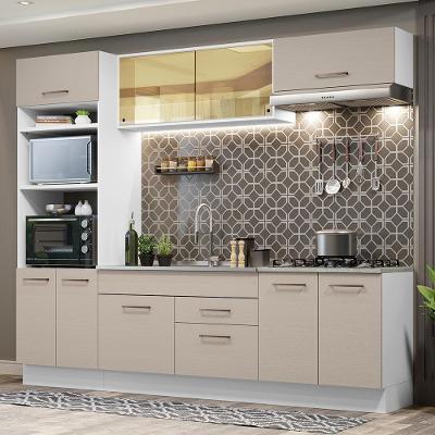 Armário De Cozinha Completa 270cm Branco/crema Agata Madesa 03 Branco/crema
