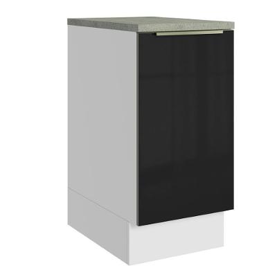 Balcão 40Cm 1PTA Branco/Preto Lux Madesa Branco/Preto