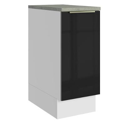 Balcão 35Cm 1PTA Branco/Preto Lux Madesa Branco/Preto