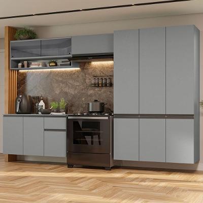 Armário De Cozinha Completa Suspenso 320Cm Cinza