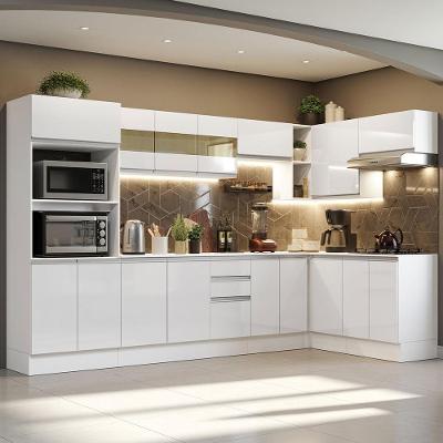 Armário de Cozinha Completa de Canto Smart 100% Mdf Branco