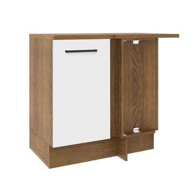 Balcão De Canto Agata 1 Porta - Rustic/branco Rustic/branco