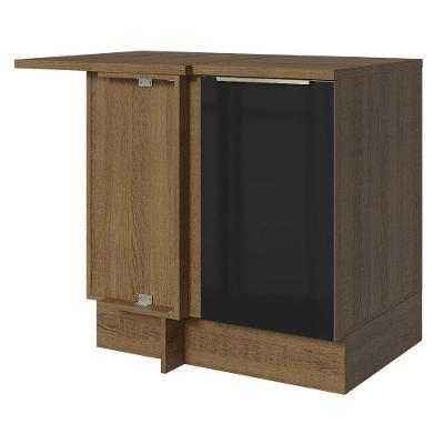 Balcão De Canto 1PTA Rustic/Preto Lux Madesa Rustic/Preto