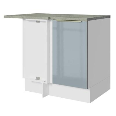 Balcão De Canto 1PTA Branco/Cinza Lux Madesa Branco/Cinza