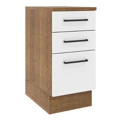 Balcão Agata 40 Cm 3 Gavetas - Rustic/branco Rustic/branco