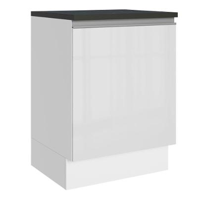 Balcão Acordes 100% Mdf 60cm 1 Porta Frente Branco Brilho