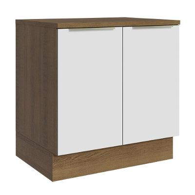 Balcão 80Cm 2PTSRustic/Branco Veludo Lux Madesa Rustic
