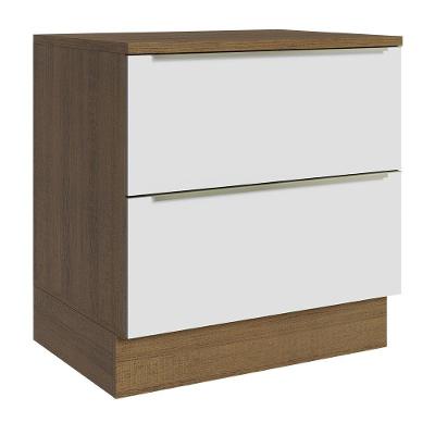 Balcão 80Cm 2GVT Rustic/Branco Veludo Lux Madesa Rustic