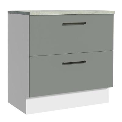 Balcão 80Cm 2GVT Branco/Cinza Agata Madesa Branco/Cinza