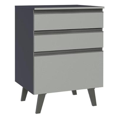 Balcão 60 Cm 3 Gavetas Com Pés Cinza Nice Madesa Cinza