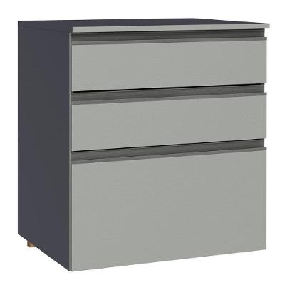 Balcão 60 Cm 3 Gavetas Suspenso Cinza Nice Madesa Cinza