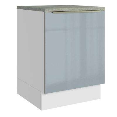 Balcão 60Cm 1PTA Branco/Cinza Lux Madesa Branco/Cinza