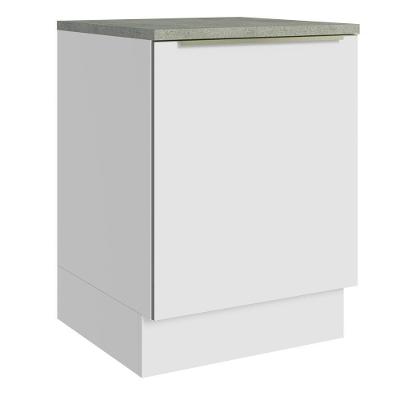 Balcão 60Cm 1PTA Branco/Branco Veludo Lux Madesa Branco