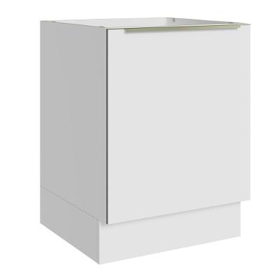 Balcão 60 Cm 1 Porta (sem Tampo) Branco/Branco Veludo