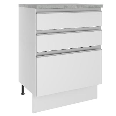 Balcão Glamy Branco 3 Gavetas Madesa