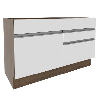 Balcão de Pia Glamy Branco Rustic 1 Porta e 2 Gavetas Madesa