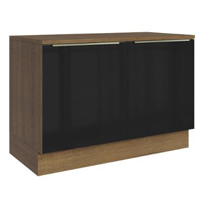 Balcão De Pia 120Cm 2PTSRustic/Preto Lux Madesa Rustic/Preto