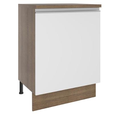Balcão Glamy 60 cm 1 Porta Rustic e Branco Madesa