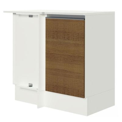 Balcão Smart 100% Mdf com Tampo 1 Porta Branco Rustic