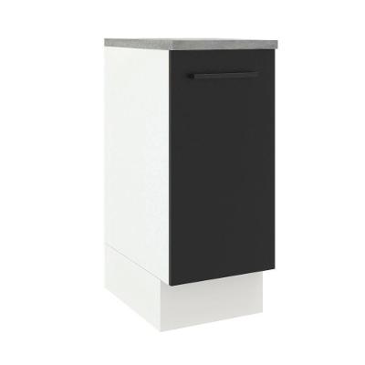Balcão Madesa Agata 84x35cm 1 Porta Branco Preto