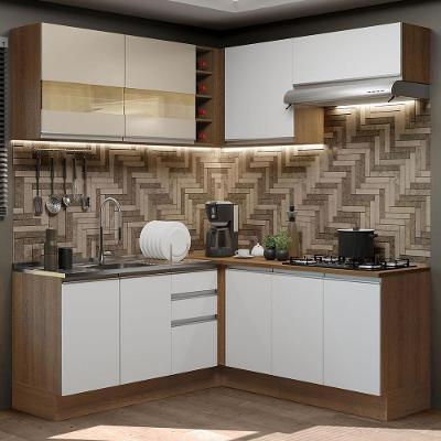 Cozinha 349001 Com Armário E Balcão Rustic/Branco/Crema