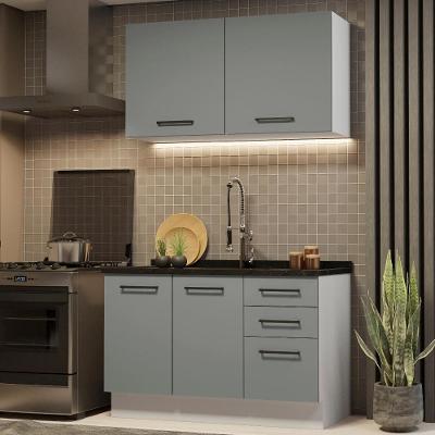 Cozinha Compacta 120001 Com Armário E Balcão Branco/Cinza
