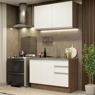Cozinha Compacta 120003 Com Armário E Balcão Rustic/branco