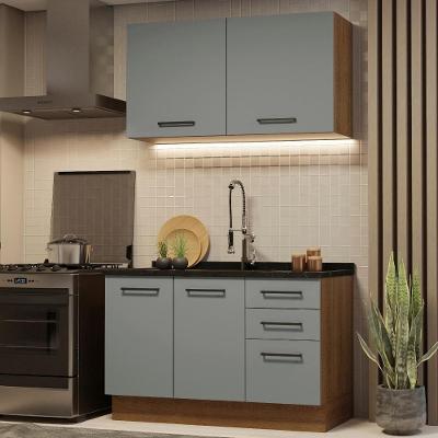 Cozinha Compacta 120001 Com Armário E Balcão Rustic/Cinza