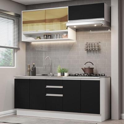 Cozinha Completa 200003 Com Armário E Balcão Branco/Preto