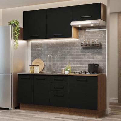 Cozinha Completa 180003 Com Armário E Balcão Rustic/Preto