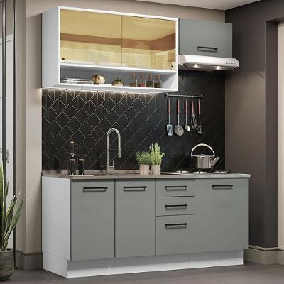 Cozinha Completa 180004 Com Armário E Balcão Branco/Cinza