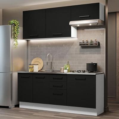 Cozinha Completa 180003 Com Armário E Balcão Branco/Preto