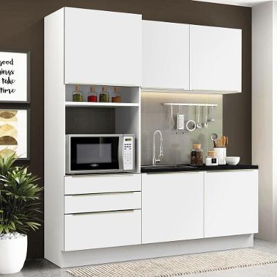 Cozinha Compacta Lux Com Armário E Balcão 5 Portas 3 Gavetas