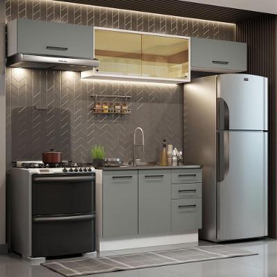 Cozinha Compacta 280003 Com Armário E Balcão Branco/Cinza