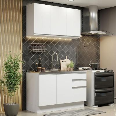 Cozinha Compacta Glamy Com Armário E Balcão sem Tampo E Pia