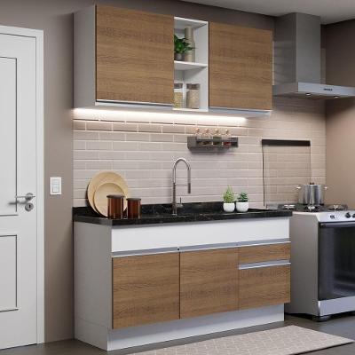 Cozinha Compacta 150002 Com Armário E Balcão Branco/Rustic